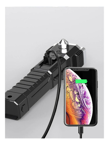 Linterna Led Martillo De Seguridad Para Coche Linterna Usb