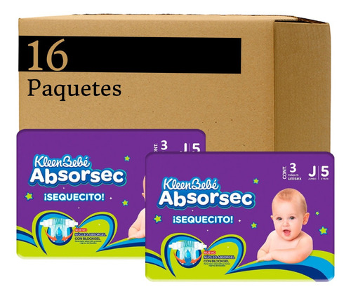 Pañales Kleenbebe Absorsec 16 Paq De 3 Piezas C/u