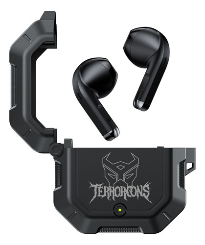 Audífonos Transformers Inalámbricos Para Juegos Tf-t12 Tws Color Negro