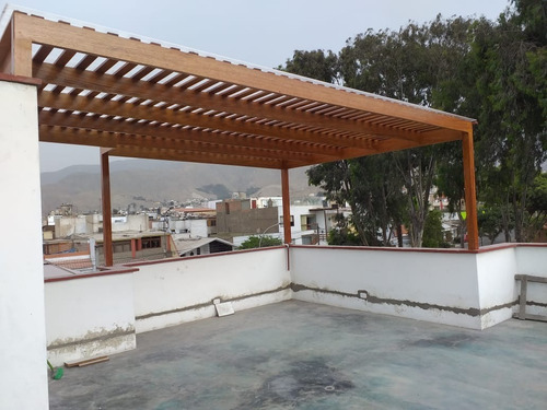 Techo Para Terrazas Con Madera Huayruro Y Policarbonato