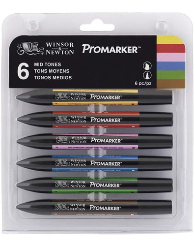 Marcador Winsor And Newton Promarker X 6 Tonos Medios