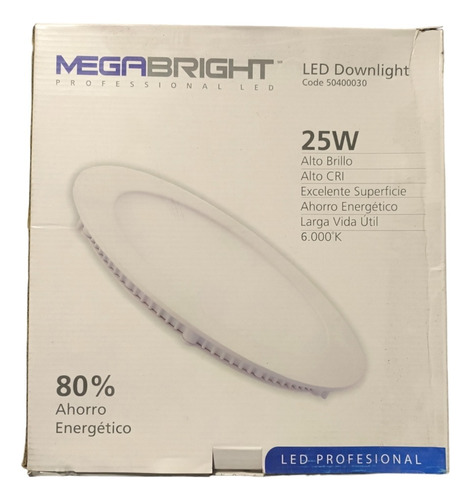 Foco Led Embutido Redondo 25w Megabgight ( Pack2 U) Luz Fria
