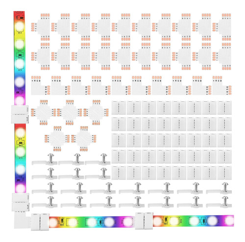 Conjunto De Conectores De Tira De Luz Led Sin Soldadura...