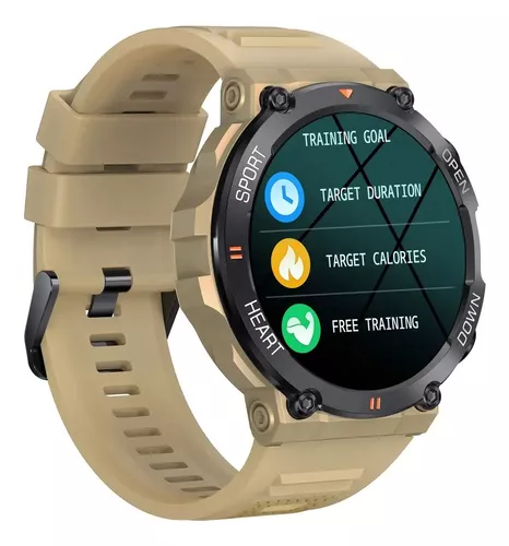 Relogios Smart Watch Redondo Masculino Militar Prova Dagua