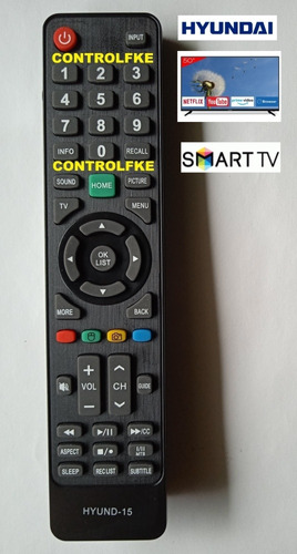 Control Remoto Tv Hyundai Smart Tv 4k  Lcd Led 