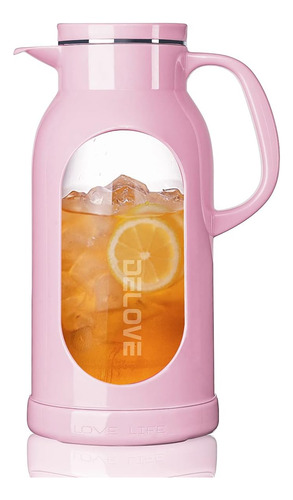 Delove 68 Oz/2 Liter Glass Pitcher With Shatterproof Shel Ab