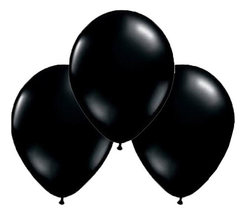 Globo De Latex Perlado 9 Pulgadas Tuky X 50 Un Color Negro