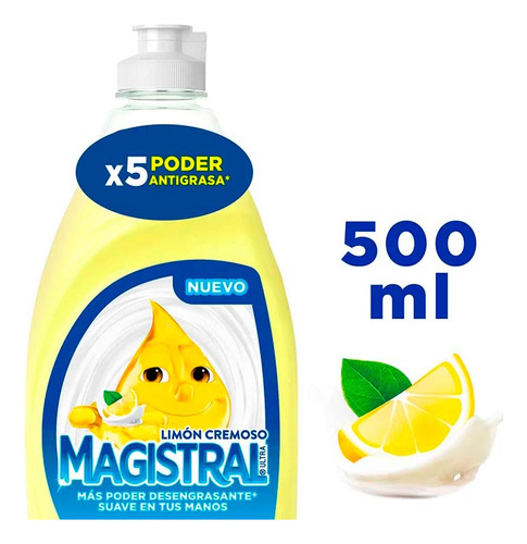 Detergente  Limon Crema 500 Ml Magistral Deterg / Lavavaj.
