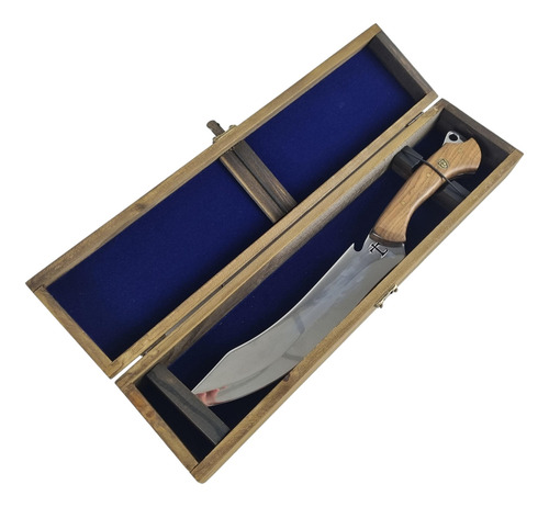 Faca Kukri Full Tang Artesanal De Churrasco 3mm Aço Madeira