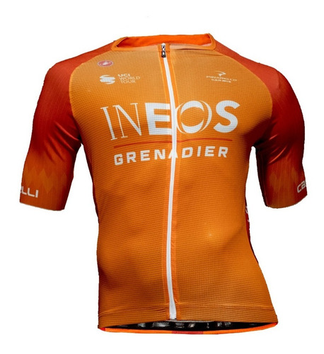 Jersey Ciclismo Ruta Ineos Naranja Entrenamiento Linea Pro