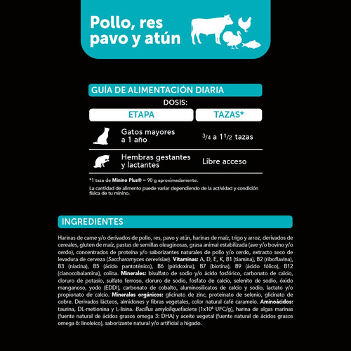 Alimento Seco Gato Minino Plus Duo Pack De 3kg