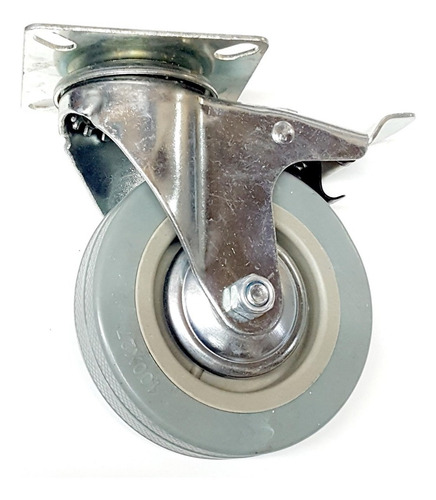 Imagen 2 de 5 de Ruedas Giratoria 100 Mm X 4 Con Freno Y Traba De Giro 115 Kg Cada Una Verashop