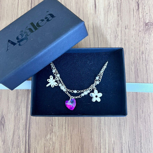 Imagen 7 de 9 de Pulsera De Plata 925 Cristal Swarovski Mujer Agálea Joyeria