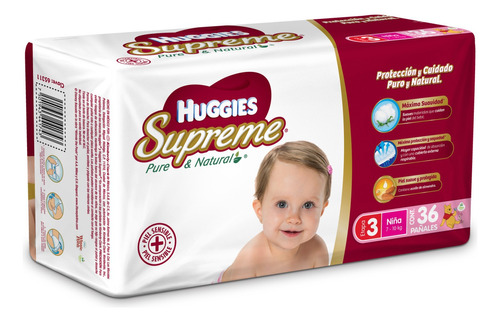 Pañales Huggies Supreme Etapa 3 niñas M