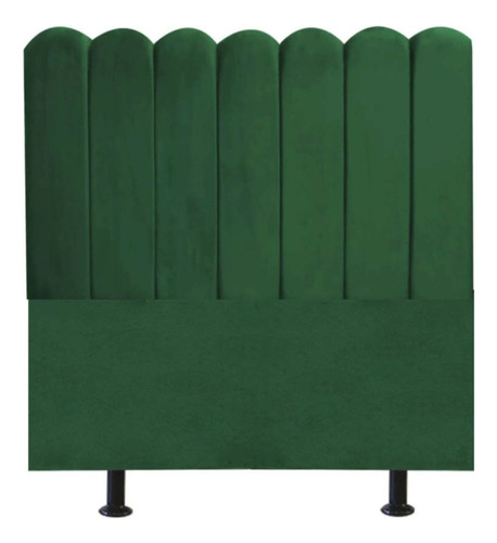 Cabeceira Nuvem Cama Box Solteiro 90 Cm Alanis Suede Verde Cor Verde-escuro