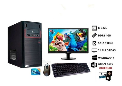 Imagen 1 de 2 de Computadora I3 Monitor Teclado Mouse Y Cornetas