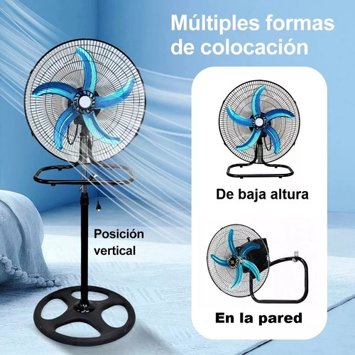 Ventilador Pedestal Piso Pared 3en1 Con 5 Aspas 18 Pulgadas