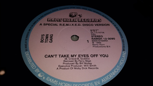 Boys Town Gang Can't Take My Eyes Off You Vinilo Single Side