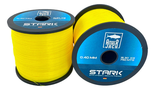 Bobina Pesca Nylon Amberjack Stark Todas Medidas Tanza Color Amarillo 0.25 Mm - Resistencia 5.90 Kg - 2000 Mts