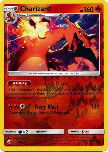 Charizard 3/70 Reverse Holo Raro Pokemon Tcg