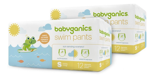 Pantalones De Natación Babyganics, 24 Pañales, Pequeños.