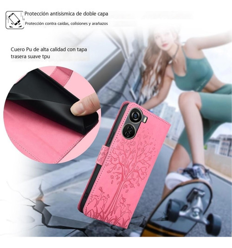 Funda Con Tapa Teléfono Compatible Con For Zte Axon 40 Lite