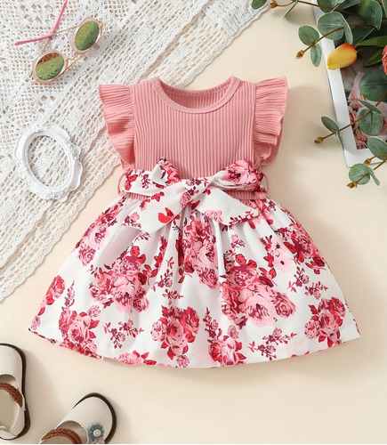 Vestido Con Estampado De Flores Para Bebe