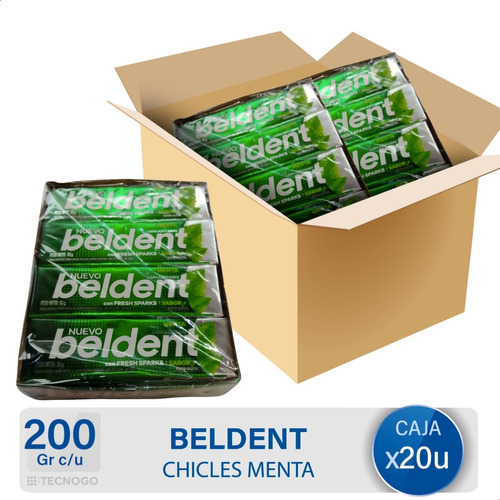 Caja Chicle Beldent Menta Cero Azucares Mas Sabor Sin Tacc