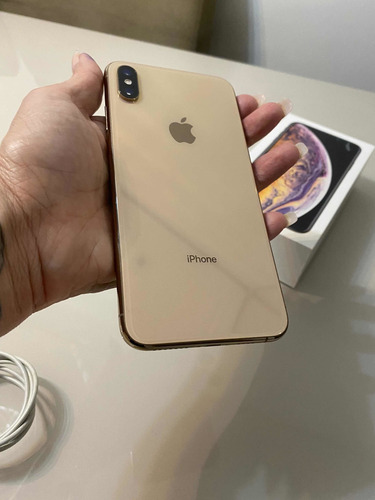 Celular iPhone 10 Max Gold Com Caixa E Acessórios Lindo