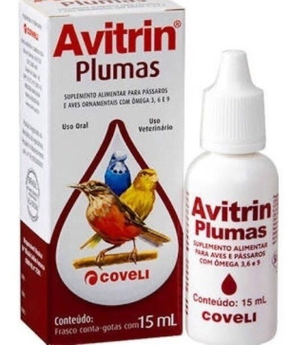 Avitrin Plumas 15ml Suplemento Aves E Pássaros Ornamentais 