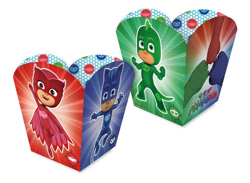 Cachepot Festa Pj Masks - 08 Unidades - Regina Festas