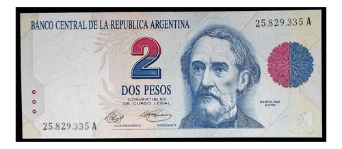 Argentina 2 Pesos Convertibles Serie A 1992 Sc Bot 3011