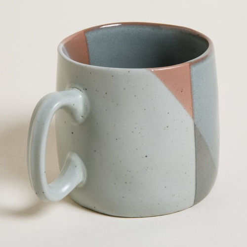 Mug Recto Bajo Colores Pastel Borde Rosa 505 Ml X2 Color Verde Oscuro Tricolor