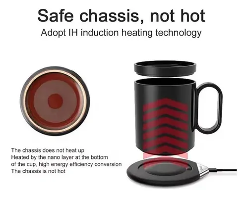 Taza De Café Controlada Por Temperatura Autocalentable Con °