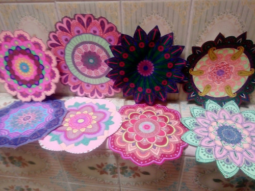 Mandalas Coloreados De Papel 17 Cm Geometricos 17 Estampas (Usado)