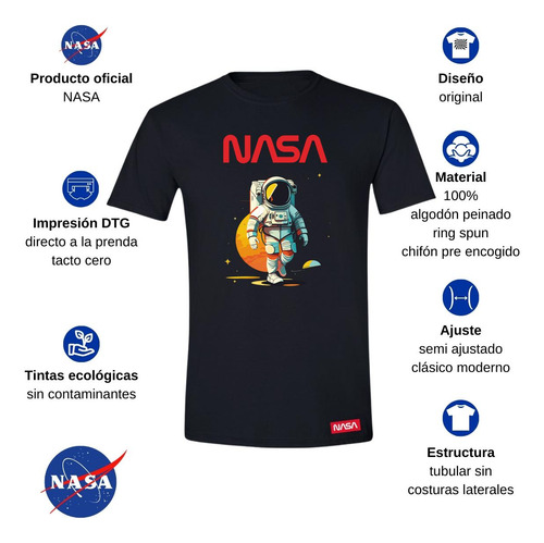 Playera Hombre Nasa Astronauta 624