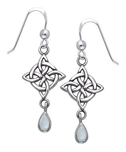 Aretes Anzuelo - Sterling Silver Four-point Celtic Knot Nort