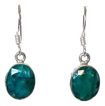 Comprar Aros Enjoyas Jewels Oval Plata 925 Esmeralda