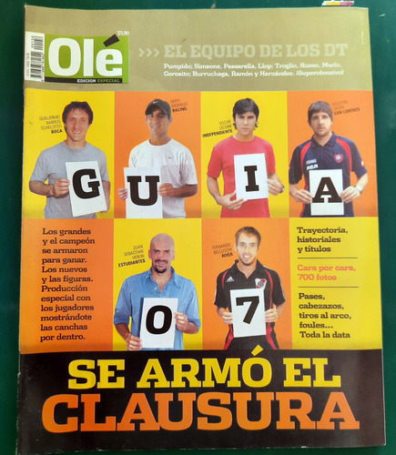 Revista Guia Olé Torneo Clausura 2007 River Boca 