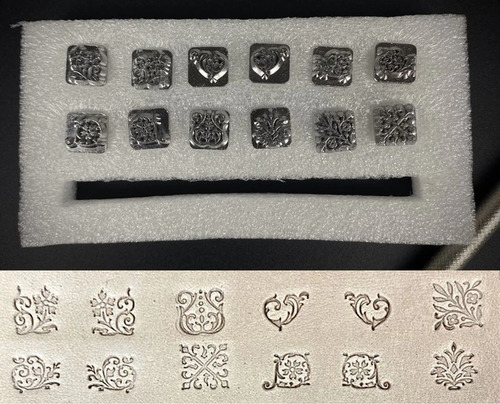 Imagen 3 de 5 de Set 12 Herramientas Para Cuero Repujado Patrones De Flor