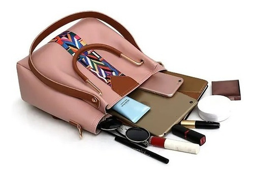 Imagen 5 de 7 de Set 4 Bolsas Mujer Moda Cartera Crossbody Tote Hobo Hombro