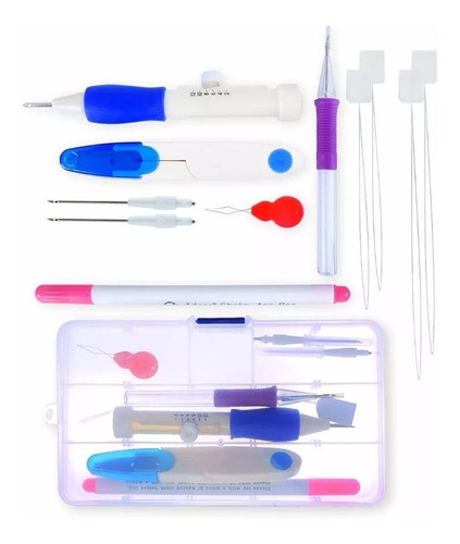 Kit Agulha Magica Ponto Russo Alto Relevo + 3 Bastidores