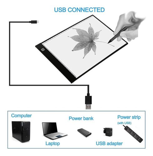Mesa De Luz Dibujo A4 Led Tablero Para Artistas Dibujo