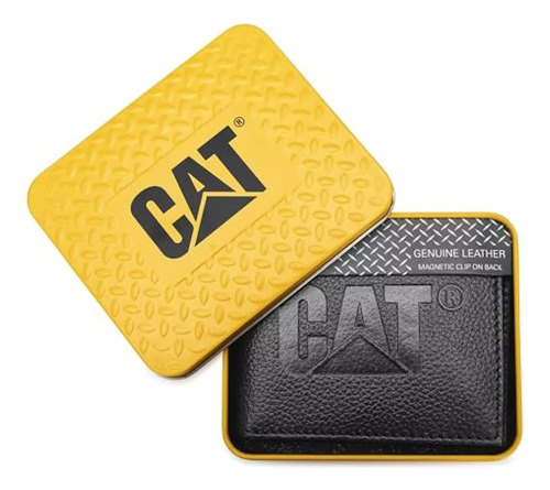 Billetera Caterpillar Cartera De Cuero Con Clip Magnetico