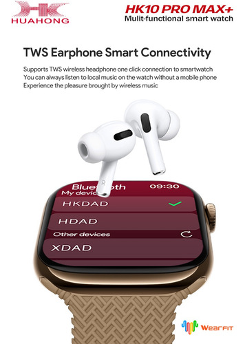 Smartwatch Hk10 Promax + Plus Pantalla Amoled Robot Ai Album Y Musica Local 2gb Tws Compatible Con Android Y iPhone Reloj Inteligente