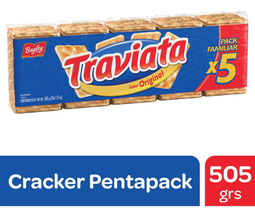 Galletitas Traviata Original Cracker Bagley - Pentapack 505g