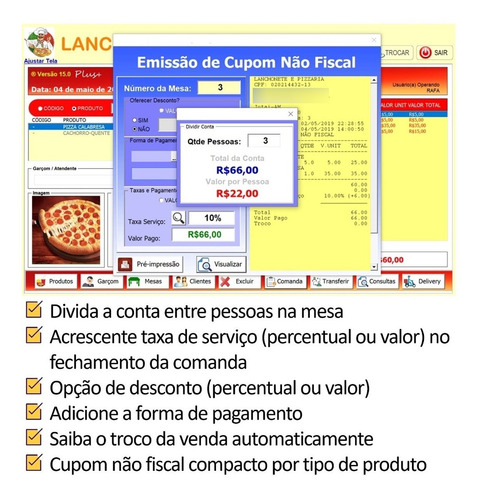 Sistema Controle De Comandas, Mesas, Pizzarias, Bares, Food