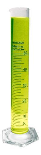 Probeta De Vidrio Graduada De 50 Ml Base Hexagonal