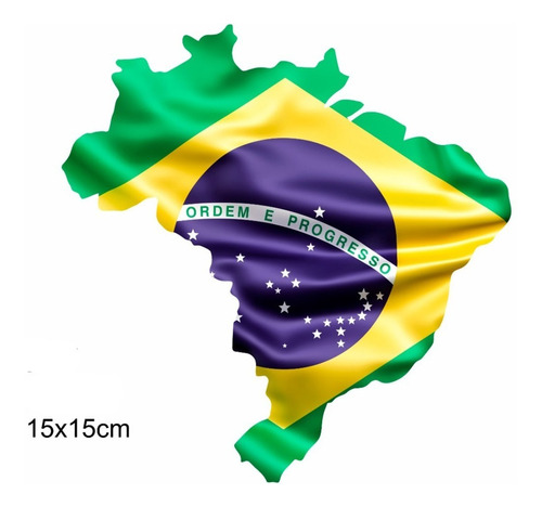 Imagem 1 de 1 de 10und Adesivo Bandeira Carro Brasil Bolsonaro 15x15 Patriota