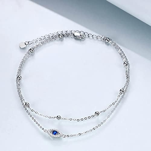 Poplyke, Tobilleras De Plata De Ley 925 Con Diseño De Mal De